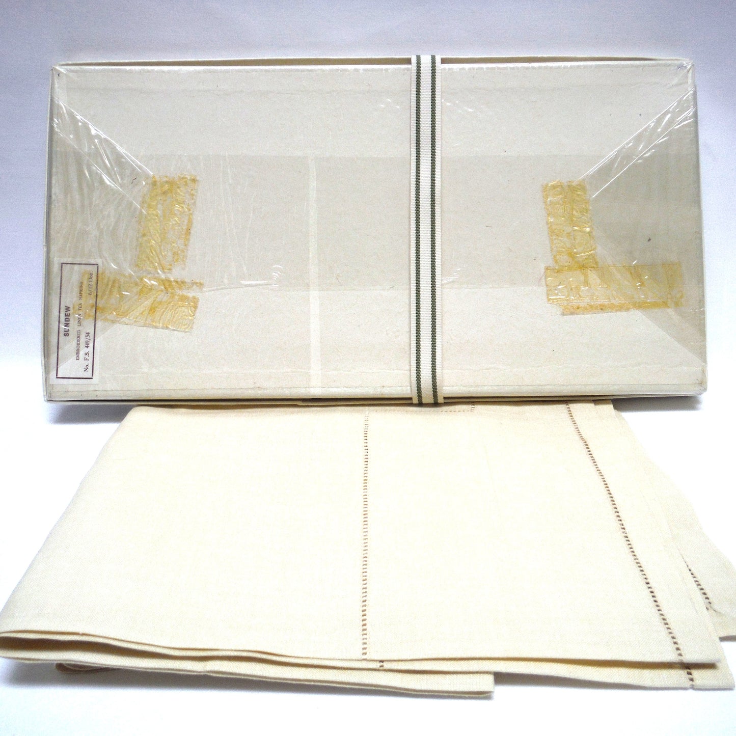 Set of Six 1950's Irish Linen Embroidered Napkins: LONDON SCENES, by The Sundew Company of Ireland.