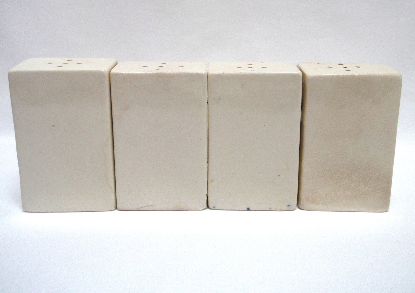 Vintage Made in Japan Taupe Coloured Pot-Bellied Spice Jars with 3-D Design: SALT-PEPPER-GARLIC & THYME!