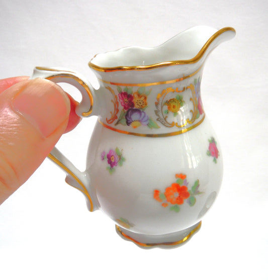 Schumann Bavaria Empress Dresden Flowers MID CENTURY CREAM AND OPEN SUGAR BOWL, produced in the US Zone of Germany after WWII