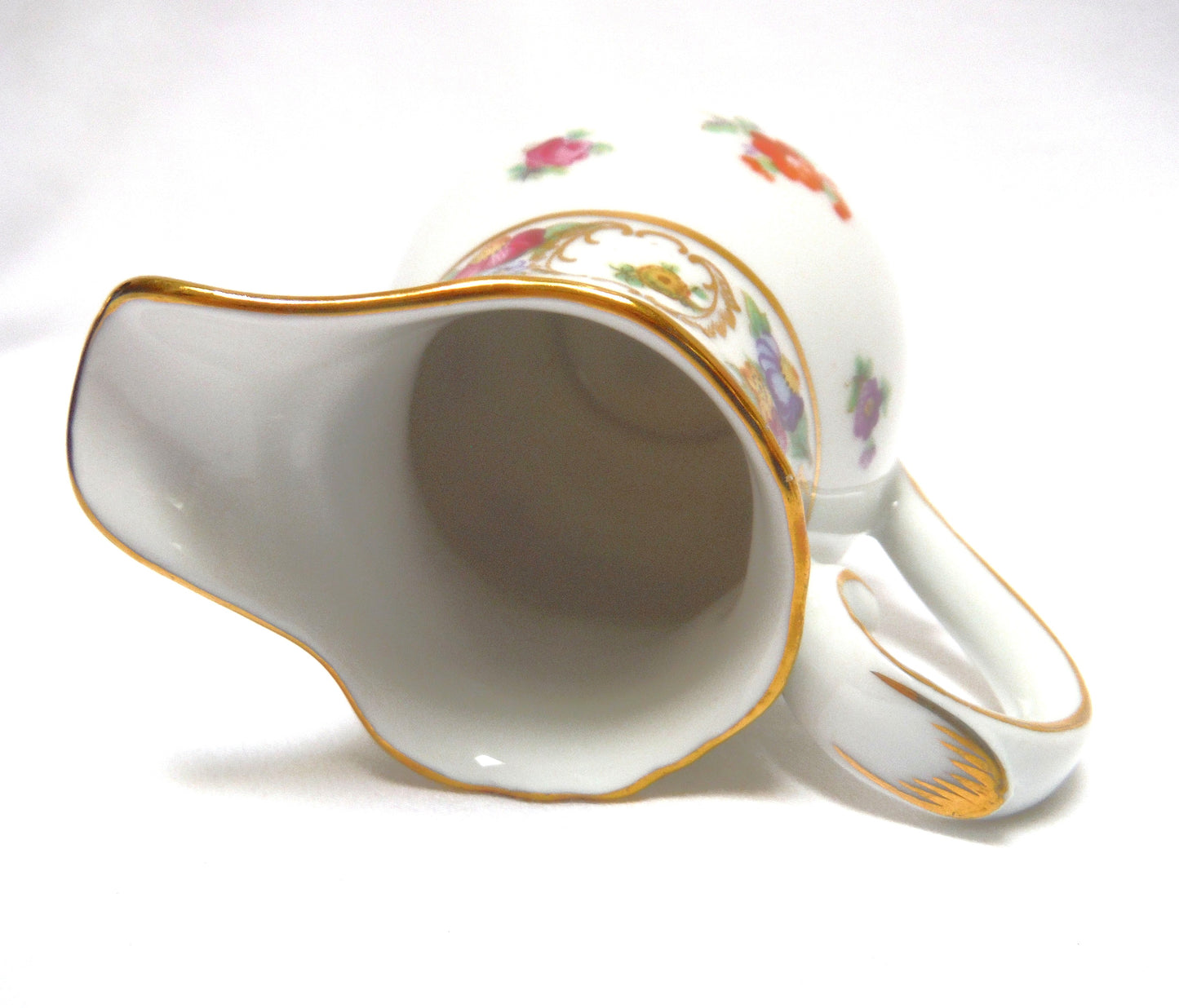 Schumann Bavaria Empress Dresden Flowers MID CENTURY CREAM AND OPEN SUGAR BOWL, produced in the US Zone of Germany after WWII