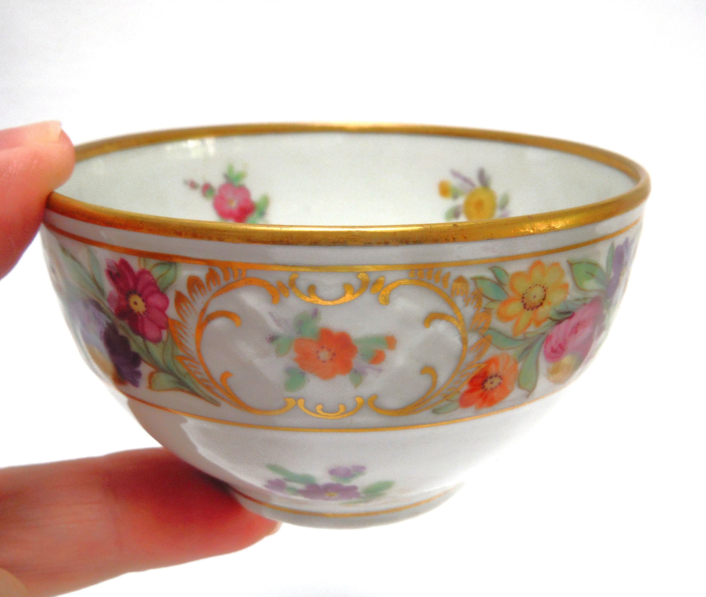 Schumann Bavaria Empress Dresden Flowers MID CENTURY CREAM AND OPEN SUGAR BOWL, produced in the US Zone of Germany after WWII