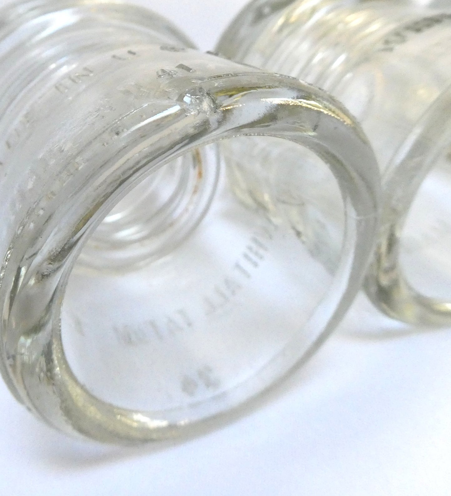 ANTIQUE GLASS TELEGRAPH INSULATORS, Paul's Pack of THREE! No. 9 model by Whitall Tatum, Made in USA