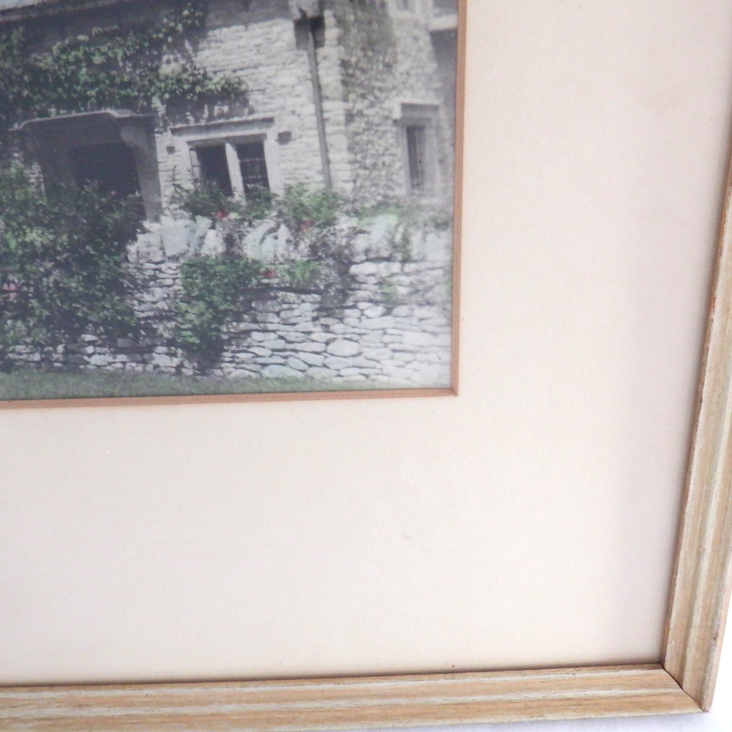 "A STONE MANSION" The Vintage Black & White Hand-Tinted Photograph of a Mystery Mansion!