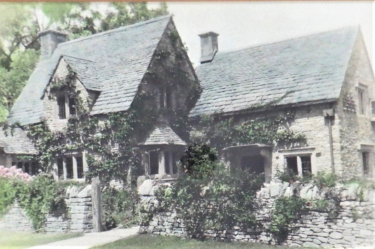 "A STONE MANSION" The Vintage Black & White Hand-Tinted Photograph of a Mystery Mansion!