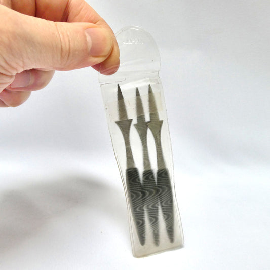 Vintage Mid-Century Modern Swanky Black and Chrome Japan Cocktail Picks, Set of THREE!