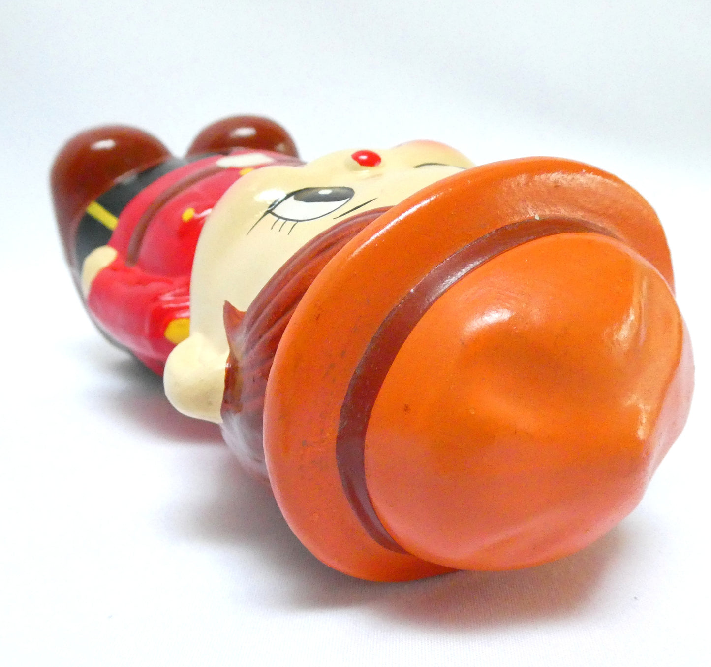 1960s Vintage handmade and hand-painted Japanese Ceramic Piggy Bank: THE ROYAL CANADIAN MOUNTED POLICE (RCMP)
