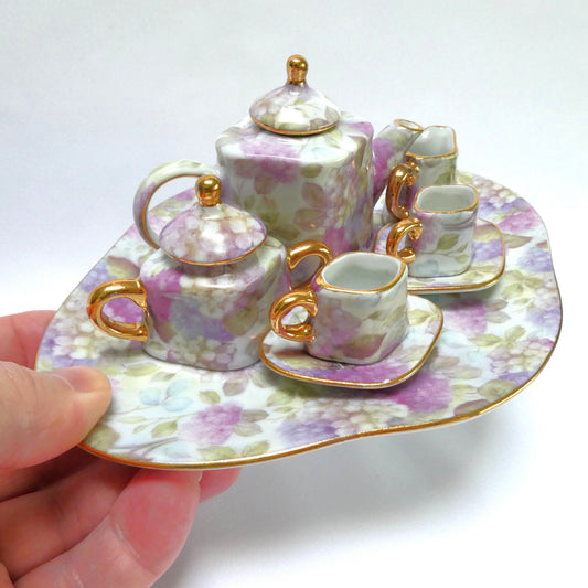 Vintage Porcelain Nostalgic 10-Piece Children's Miniature Tea Set by The Princess Mary-Anne Collection of China