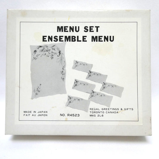 1970's Lillian Vernon Table Menu Display and Six Place Settings, By Regal Greetings and Gifts of Toronto, Ontario