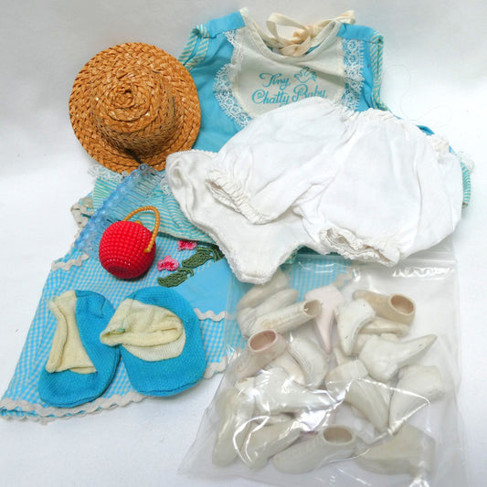 Vintage Lot of 1960's MATTEL CHATTY Baby Doll Clothes, Shoes and Accessory Collection!