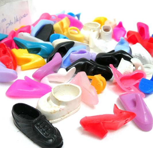 Large Vintage LOT Collection of 1960's Barbie Cloned Doll SHOES, SHOES and more SHOES!