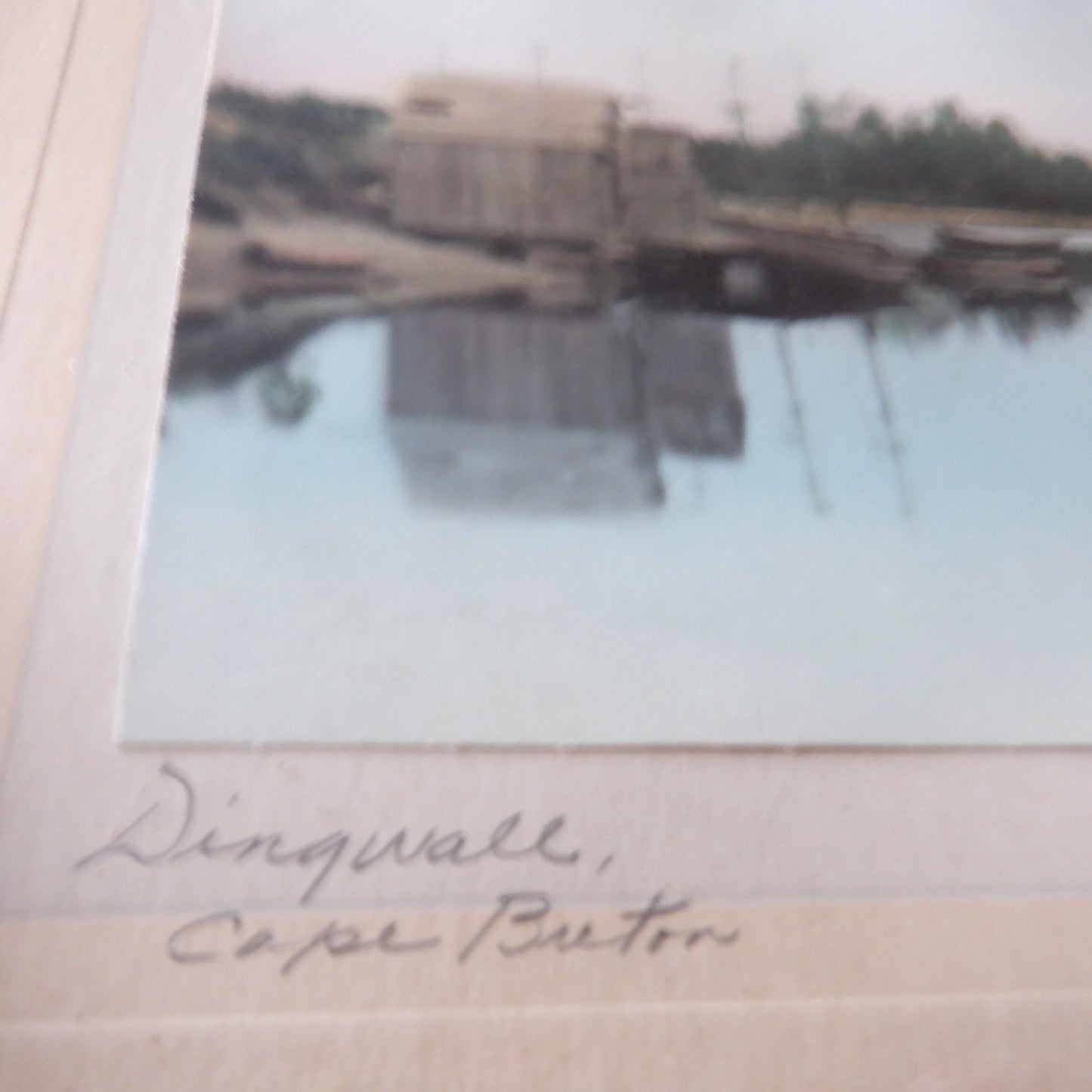 Antique Hand-Tinted Nova Scotia Fishing Village Photograph by S. Francis: 'DINGWALL, CAPE BRETON'