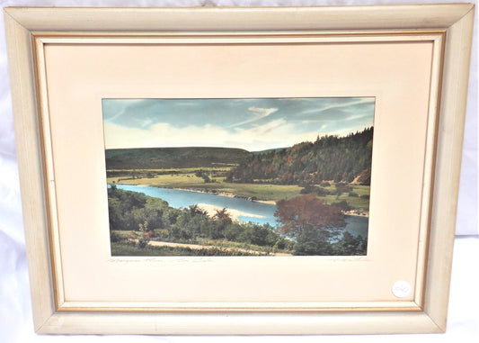 Vintage Hand-Tinted Nova Scotia Photograph by Raymond Martheleur: 'MARGAREE RIVER, CAPE BRETON'
