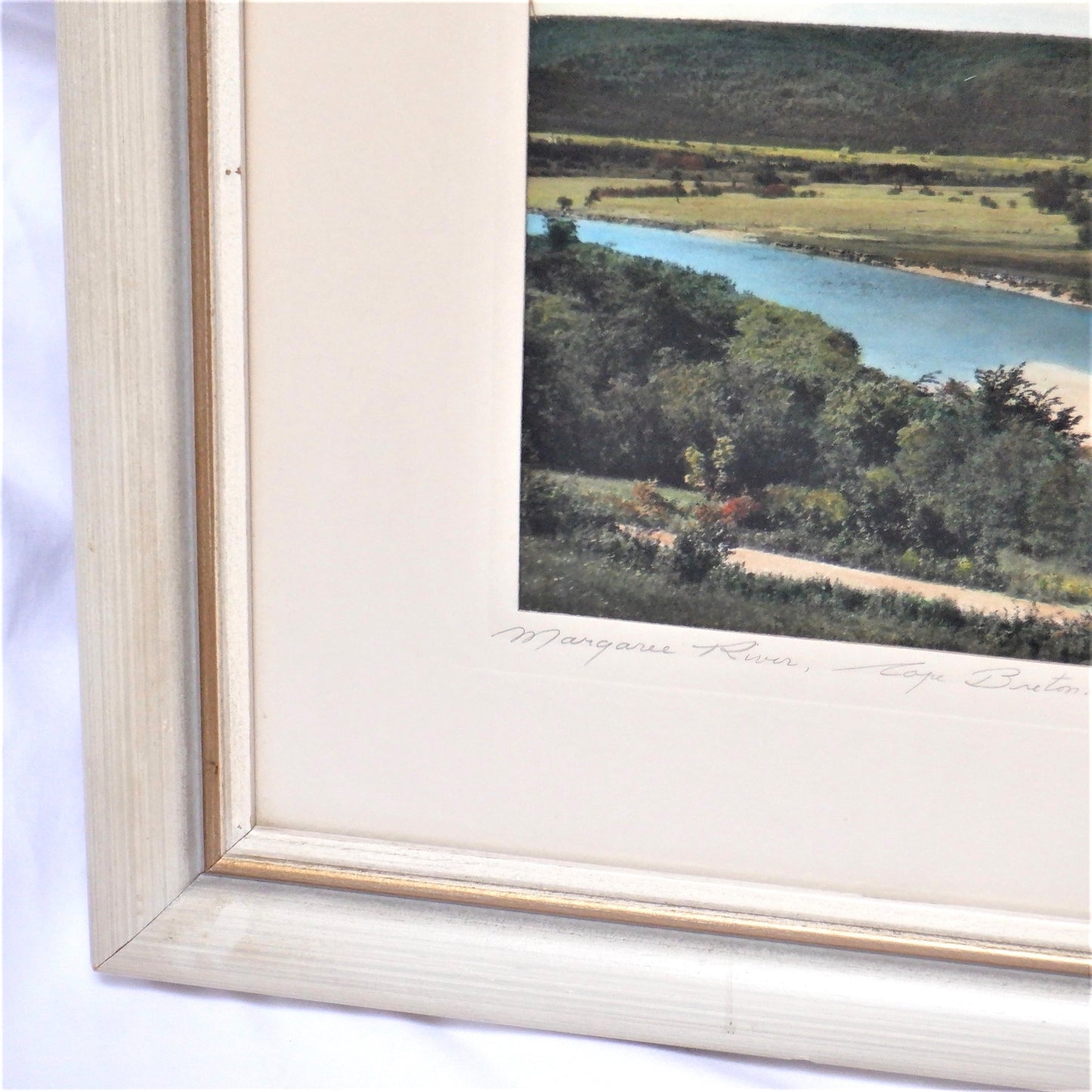 Vintage Hand-Tinted Nova Scotia Photograph by Raymond Martheleur: 'MARGAREE RIVER, CAPE BRETON'