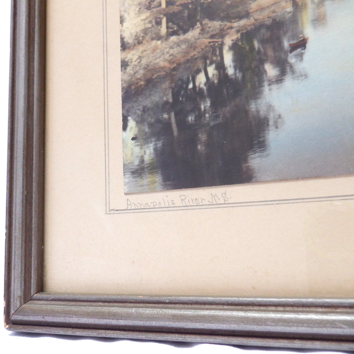 Vintage Mid-Century Hand-Tinted Photograph by Mrs. E.M. Harris of Lawrencetown, Nova Scotia: 'ANNAPOLIS RIVER'