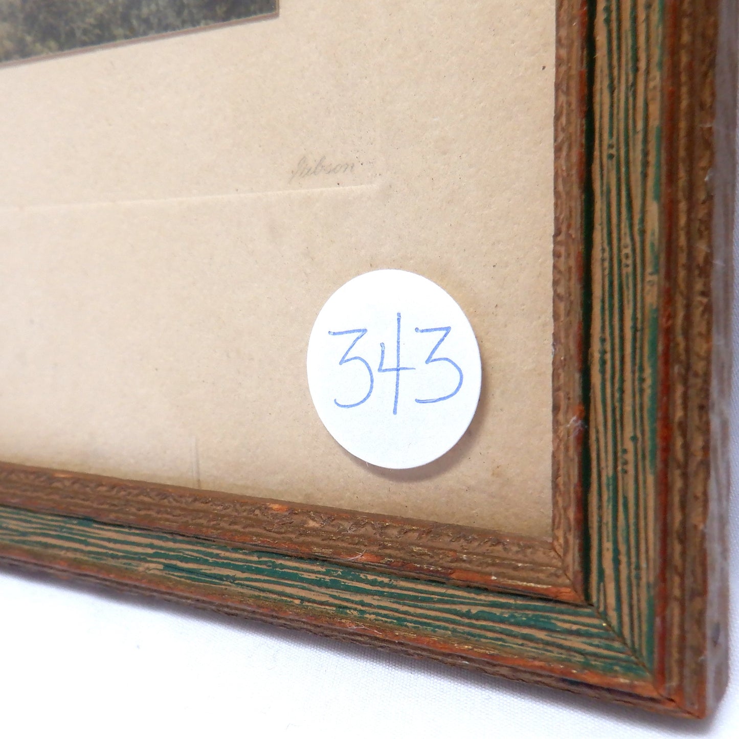 Vintage Hand-Tinted Framed Photograph by Gibson: 'THE OLD HOMESTEAD'