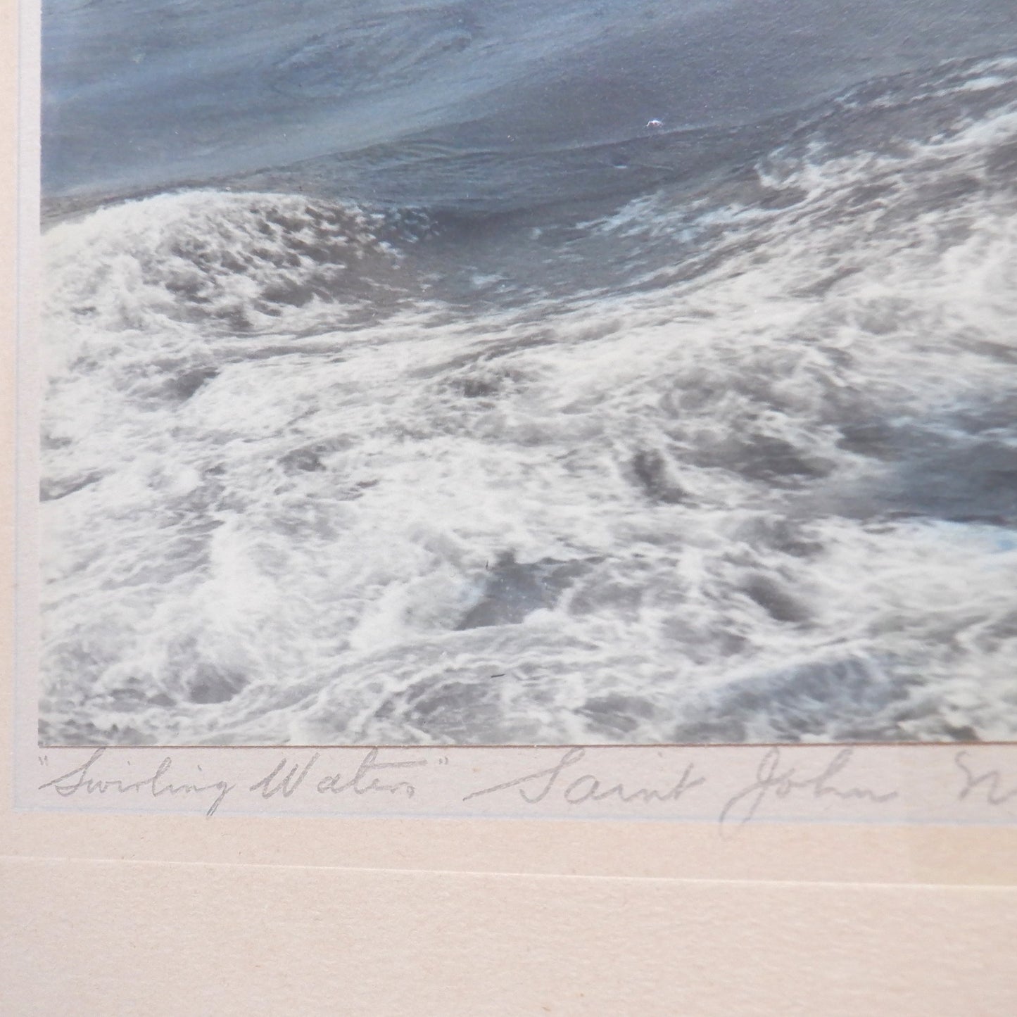 Antique Hand-Tinted Photograph by F.E. Garrett: SWIRLING WATER, SAINT JOHN, New Brunswick, Canada