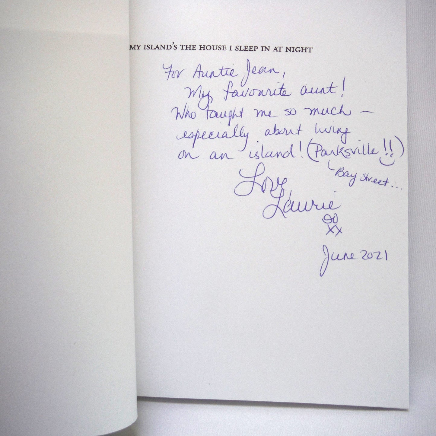 MY ISLAND'S THE HOUSE I SLEEP IN AT NIGHT, Poetry by Laurie Brinklow (1st Ed. SIGNED)