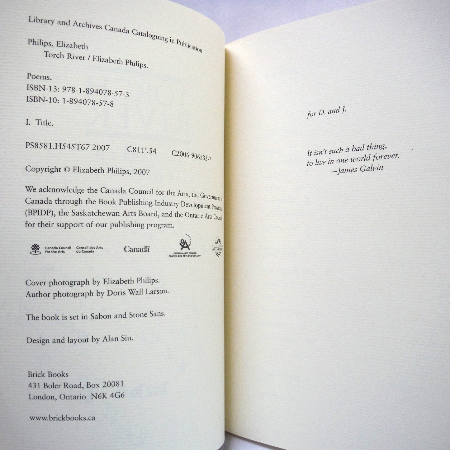 TORCH RIVER, A Collection of Poetry by Elizabeth Philips (1st Ed. SIGNED)