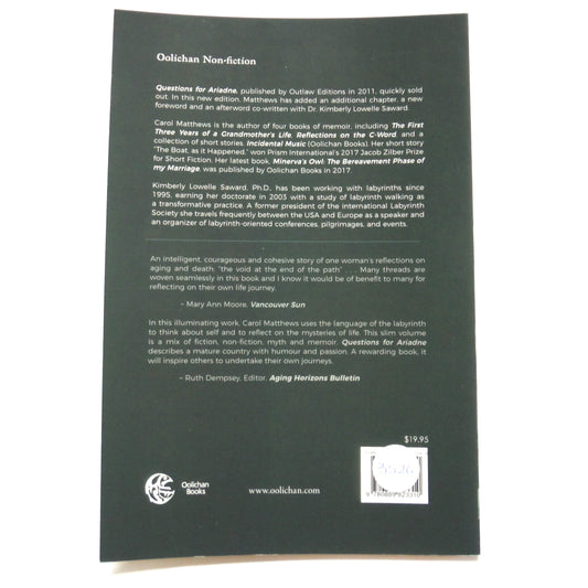 QUESTIONS FOR ARIADNE, The Labyrinth and the End of Times-Revived Edition, by Carol Matthews (2018 SIGNED)