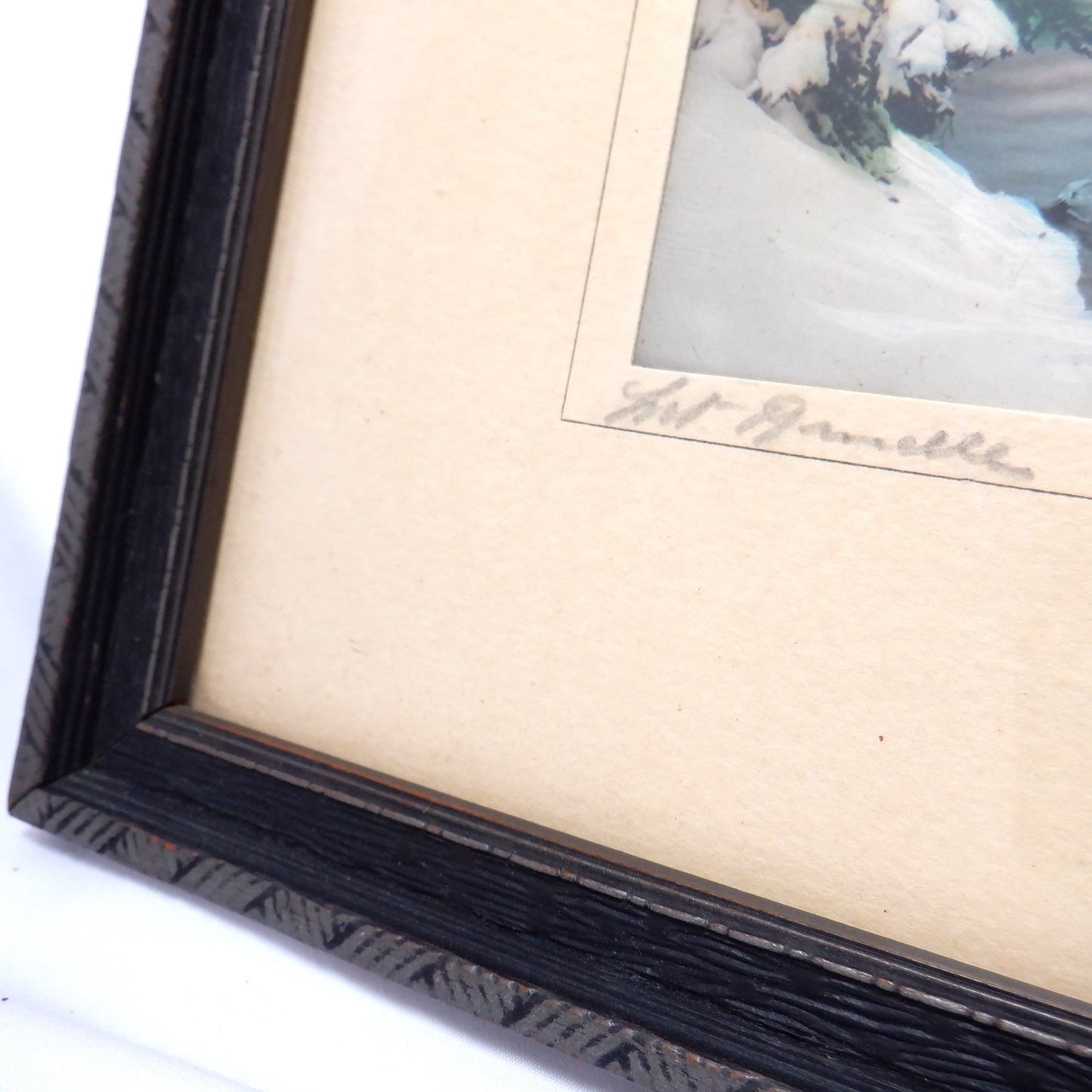 An Early-Century RARE Hand-Tinted Photograph from Alberta, Canada by GEORGE NOBLE: 'MOUNT RUNDLE'