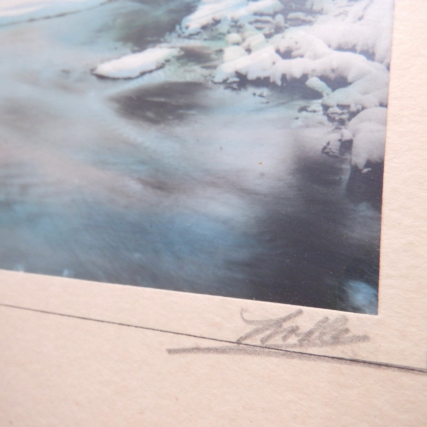 An Early-Century RARE Hand-Tinted Photograph from Alberta, Canada by GEORGE NOBLE: 'MOUNT RUNDLE'