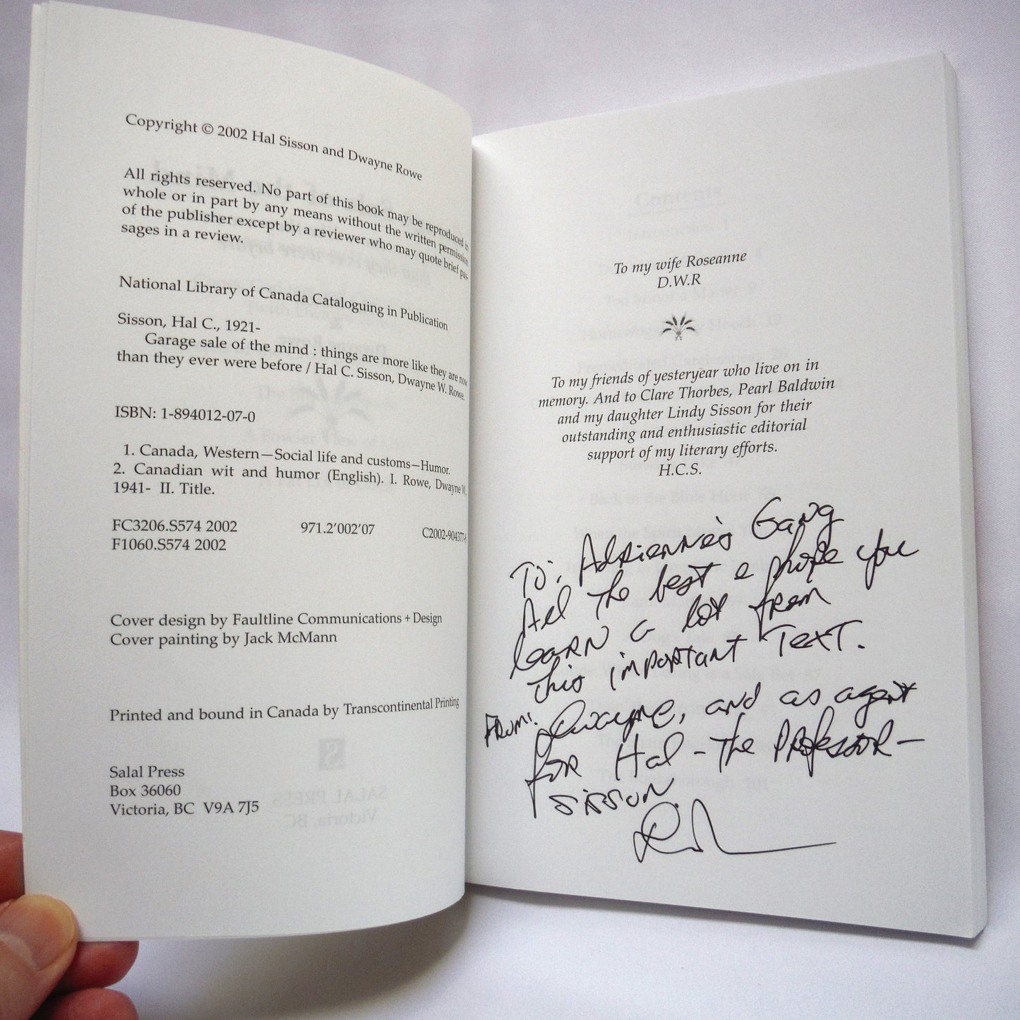 GARAGE SALE OF THE MIND, Things are more like they are now than they ever were before, by Hal Sisson & Dwayne Rowe (1st Ed. SIGNED)