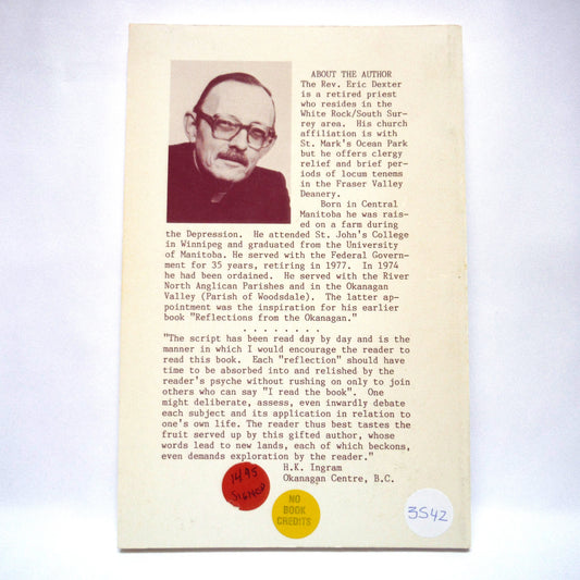 REFLECTIONS FROM WHITE ROCK, by Reverend Eric Dexter (1st Ed. SIGNED)