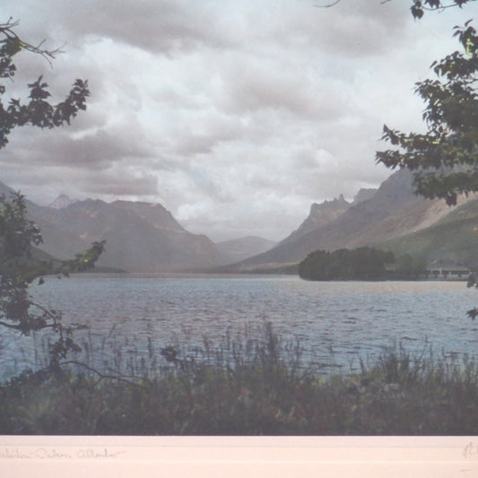 Vintage Hand-Tinted Alberta Photograph, by A. E. Cross Studios: 'WATERTON LAKES' (View #2)