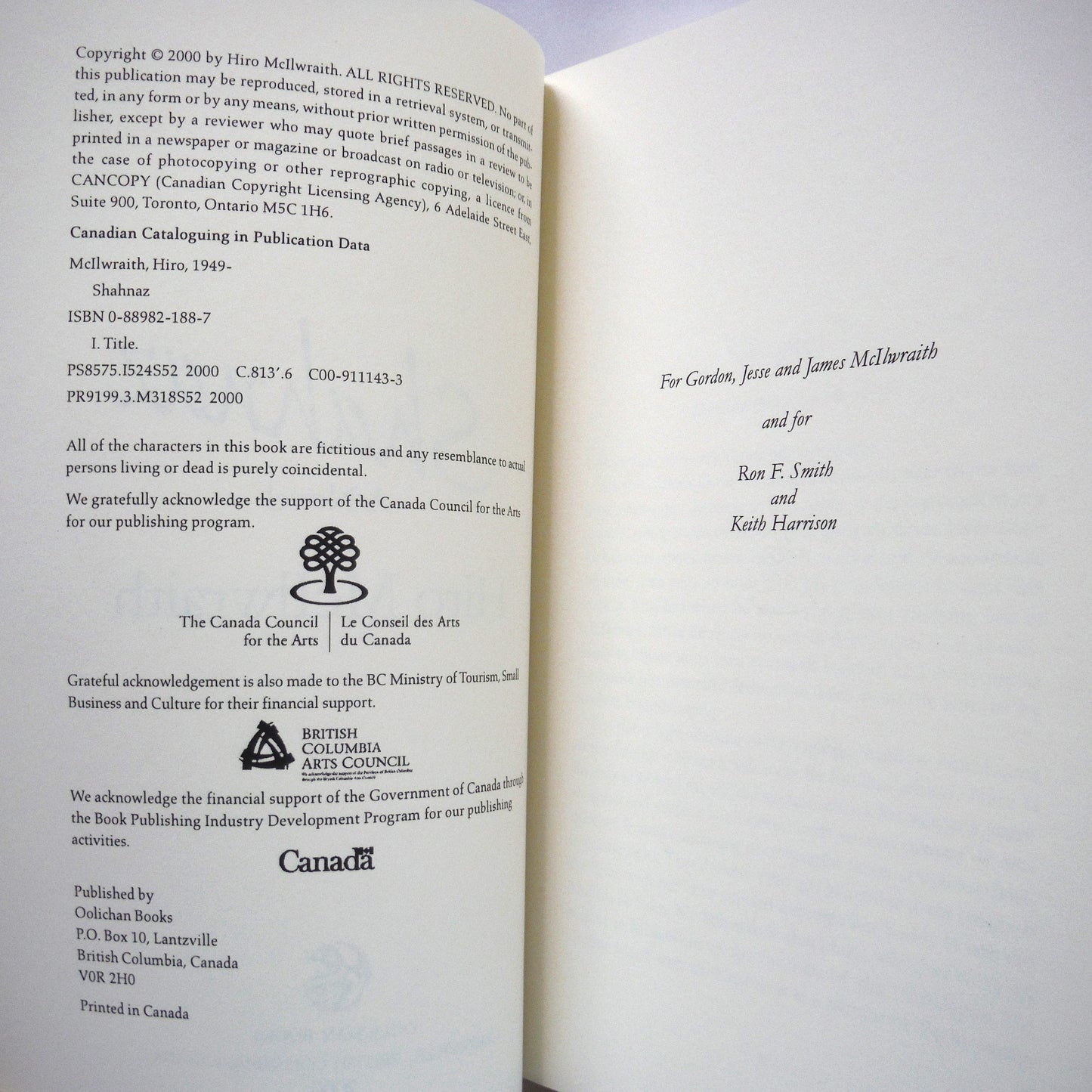 SHAHNAZ, A Novel by Hiro McIlwraith (1st Ed. SIGNED)