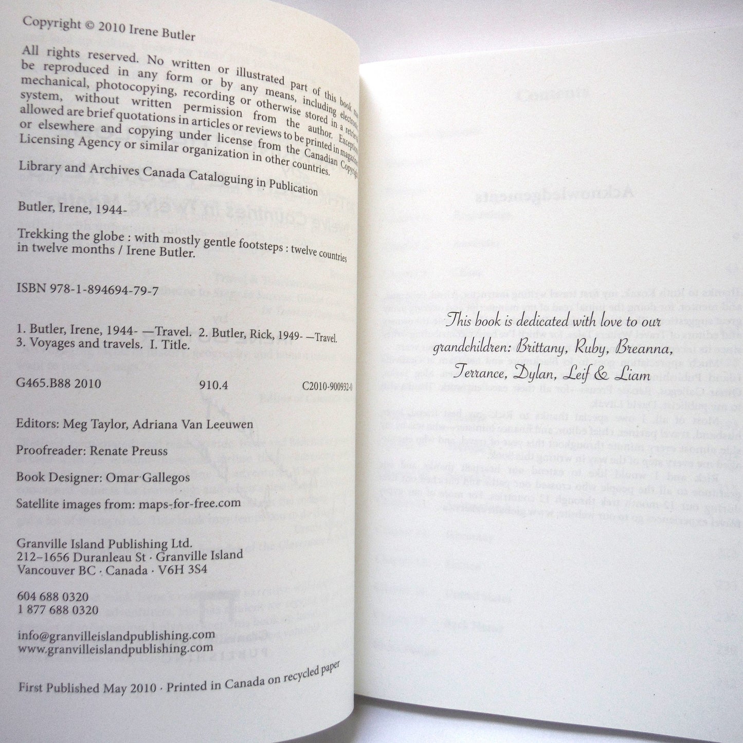 TREKKING THE GLOBE WITH MOSTLY GENTLE FOOTSTEPS, Twelve Countries in Twelve Months, by Irene Butler (1st Ed. SIGNED)
