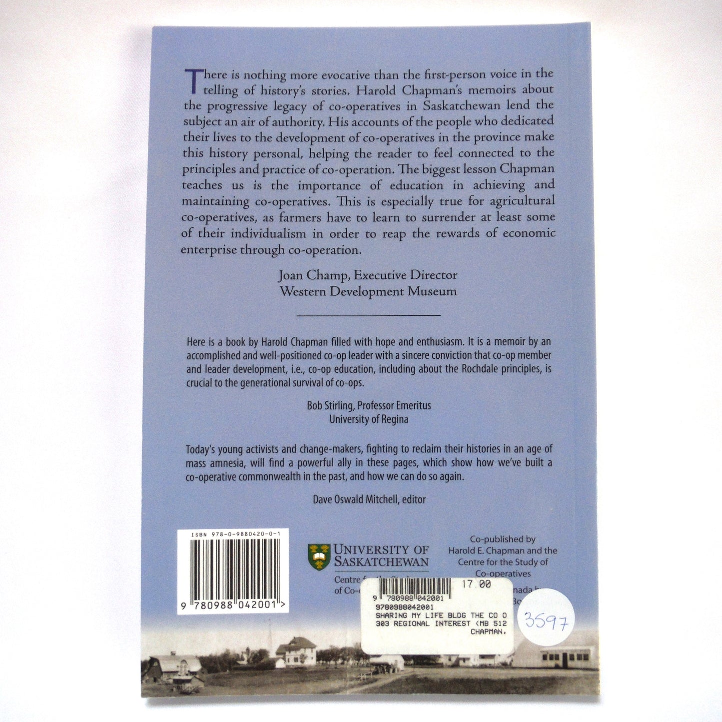 SHARING MY LIFE, Building the Co-operative Movement, by Harold E. Chapman (1st Ed. SIGNED)
