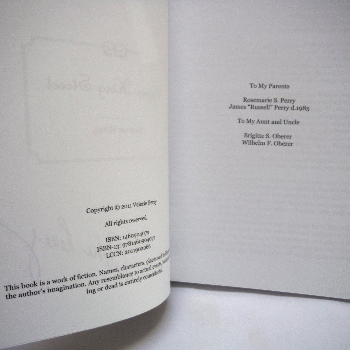 UPPER KING STREET, A Novel by Valerie Perry (1st Ed. SIGNED)