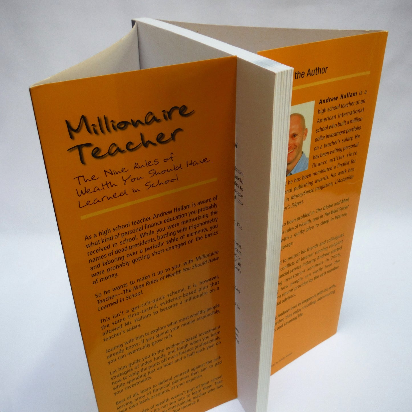 MILLIONAIRE TEACHER, The Nine Rules of Wealth You Should Have Learned in School, by Andrew Hallam (1st Ed. SIGNED)