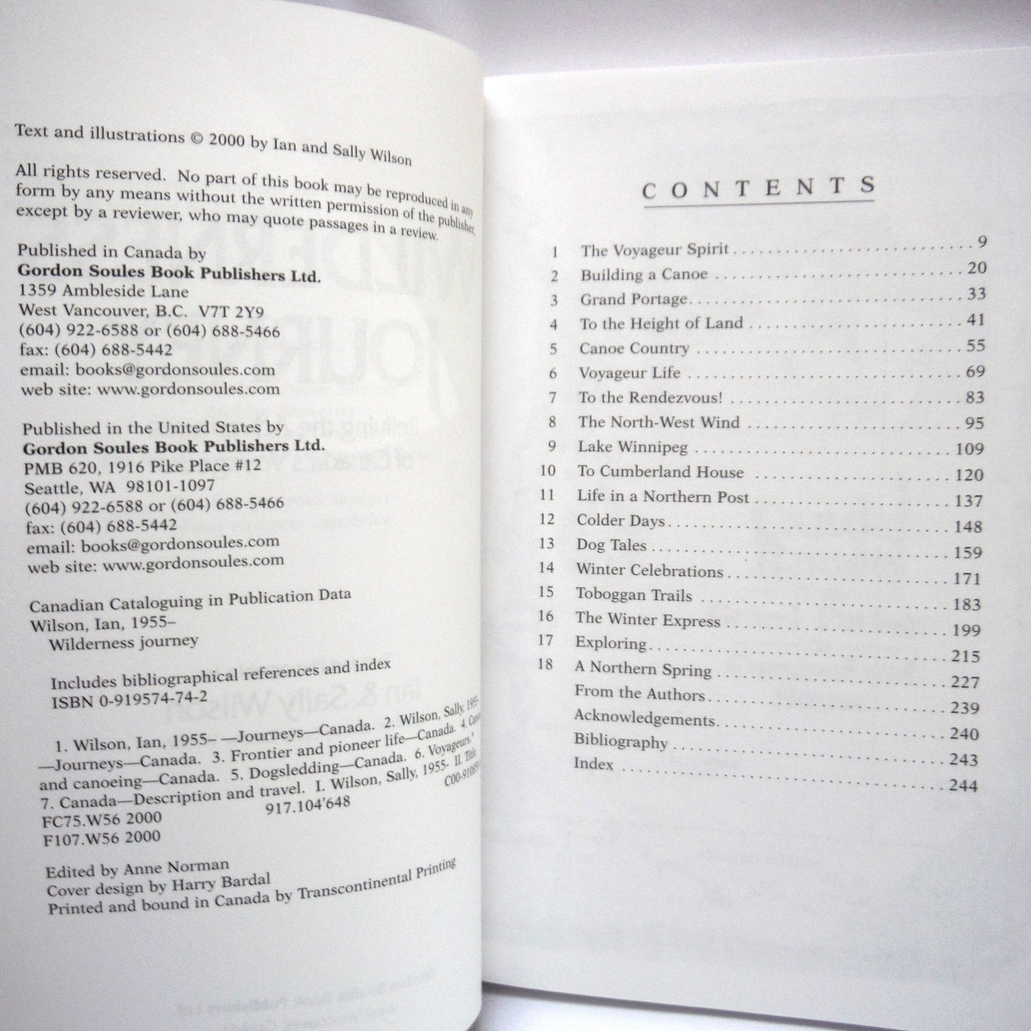 WILDNESS JOURNEY, Reliving the Adventures of Canada's Voyageurs, by Ian & Sally Wilson (1st Ed. SIGNED)
