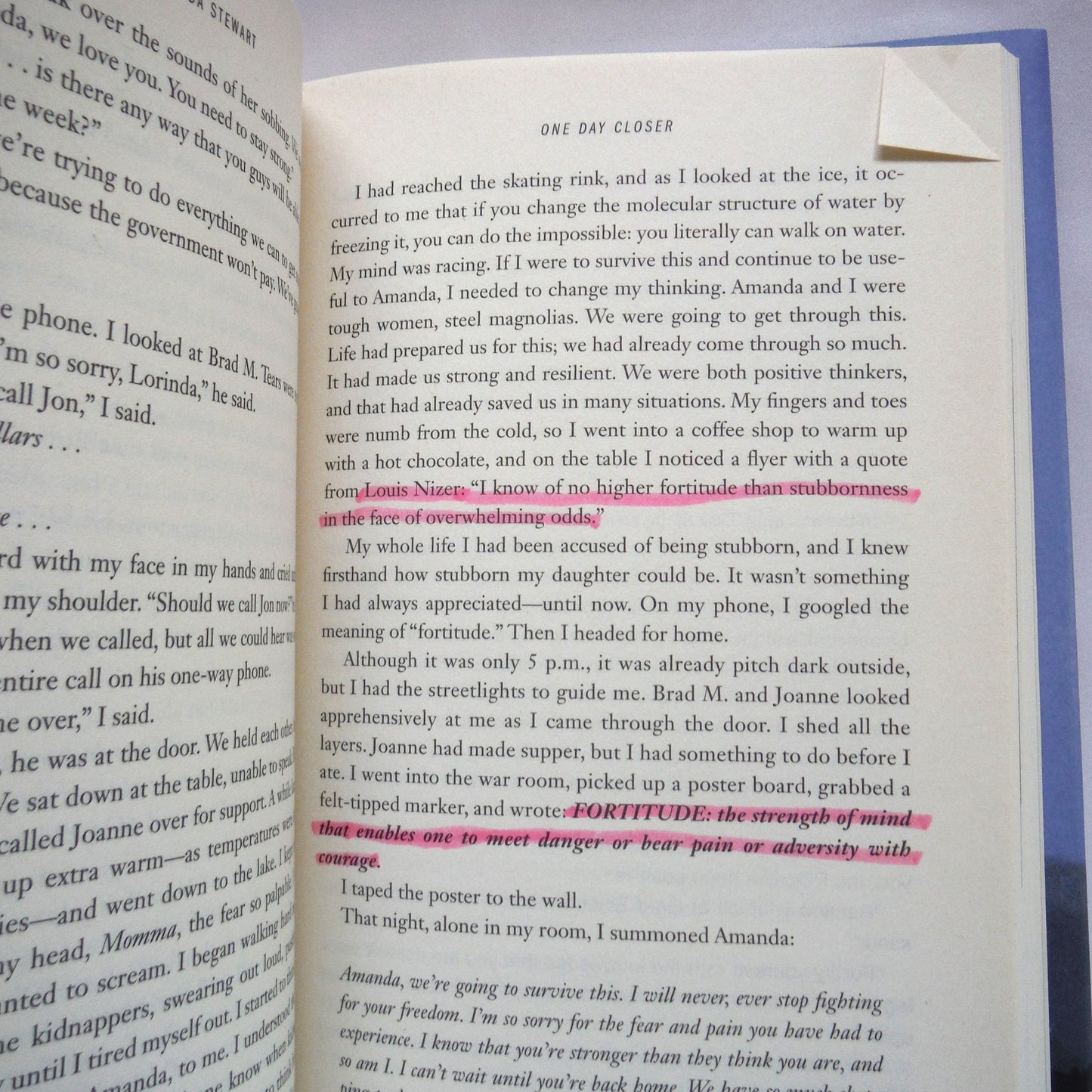 ONE DAY CLOSER, A Mother's Quest to Bring Her Kidnapped Daughter Home, by Lorinda Stewart (1st Ed. SIGNED)