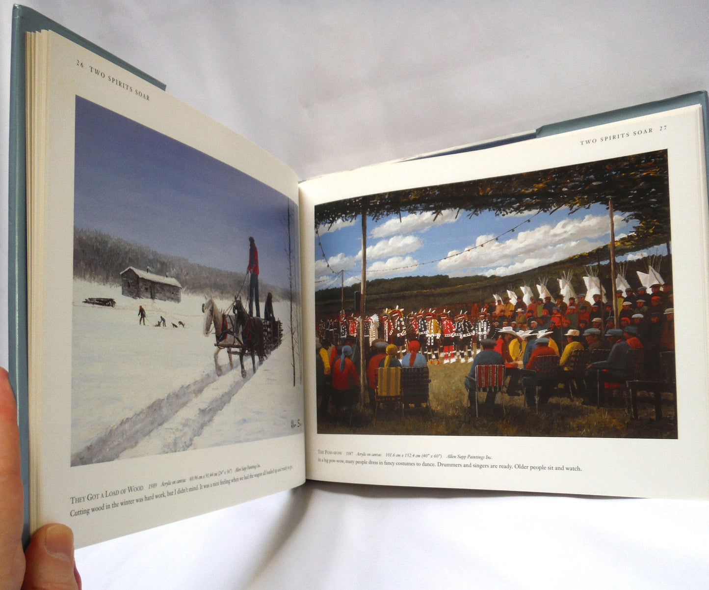 TWO SPIRITS SOAR, The Art of Allen Sapp, The Inspiration of Allan Gonor, by W.P. Kinsella (1st Ed. SIGNED)