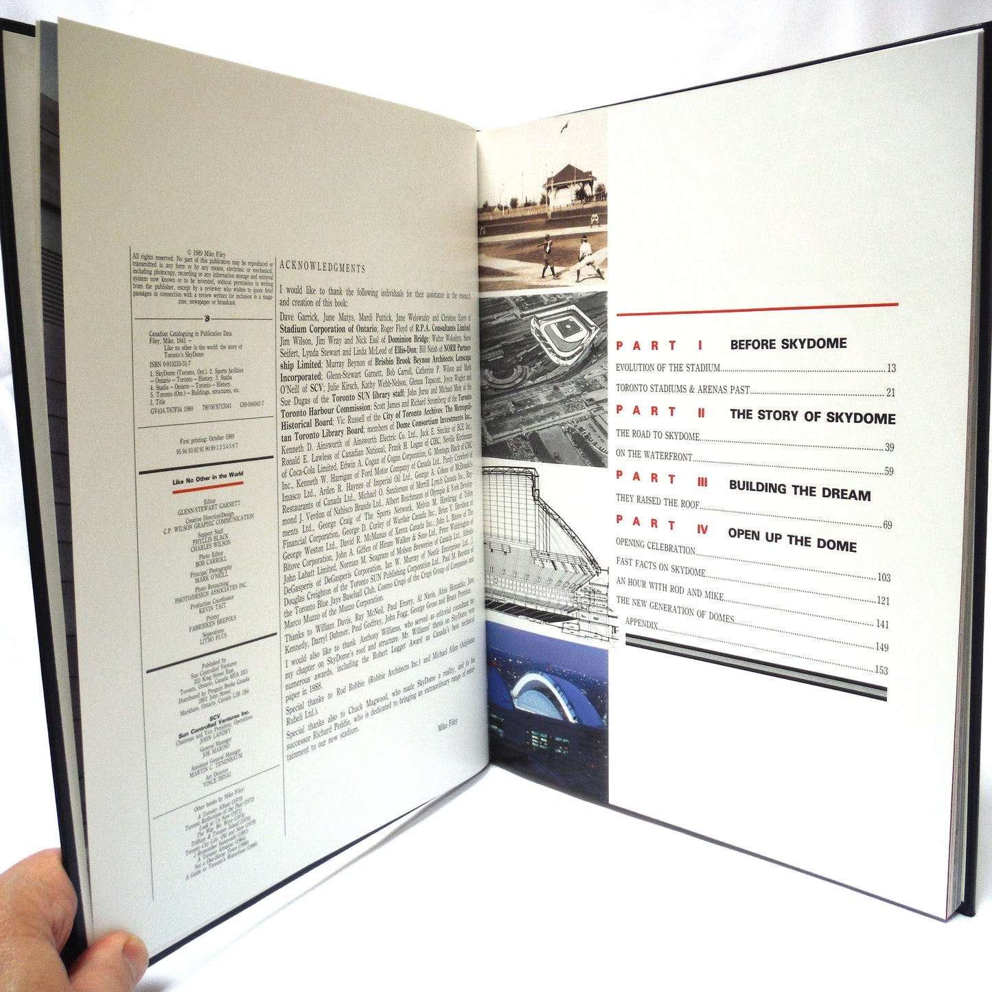 LIKE NO OTHER IN THE WORLD, The Story of Toronto's SkyDome by Mike Filey (1989 1st Ed.)