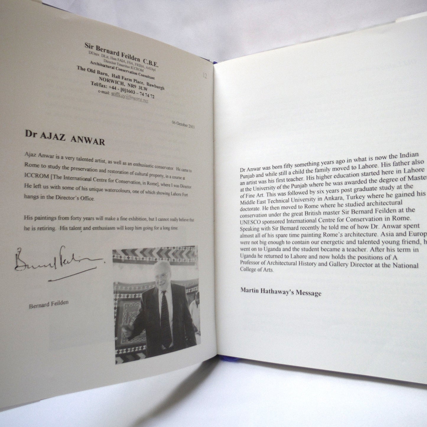 REMINISCENCES OF OLD LAHORE, Forty Years of Painting by Dr. Ajaz Anwar (1st Ed. SIGNED)
