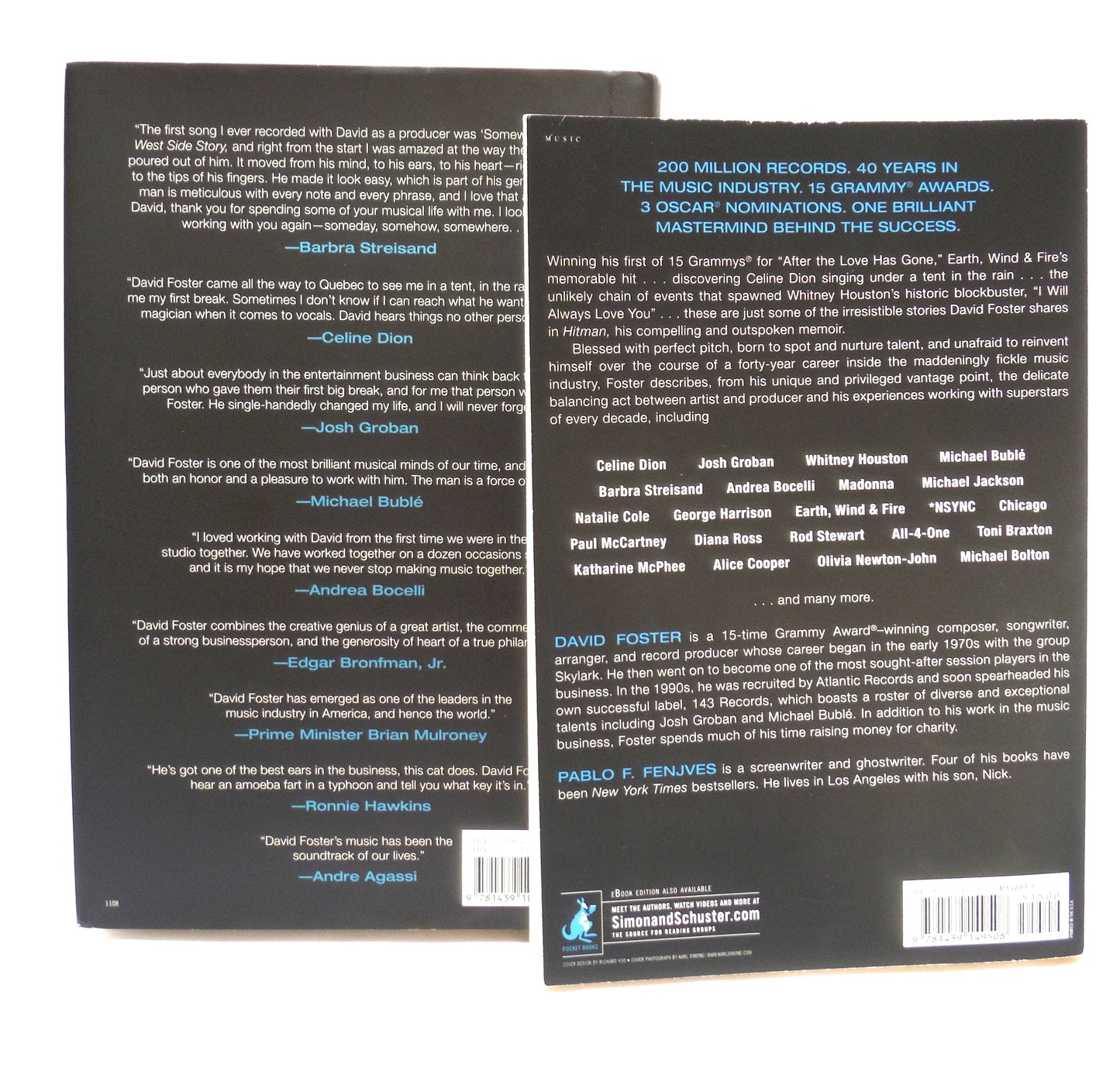 HITMAN, Forty Years Making Music, Topping Charts and Winning Grammys. The Memoir of Legendary Music Producer DAVID FOSTER, with Pablo F. Fenjves (2008 1st Ed.)