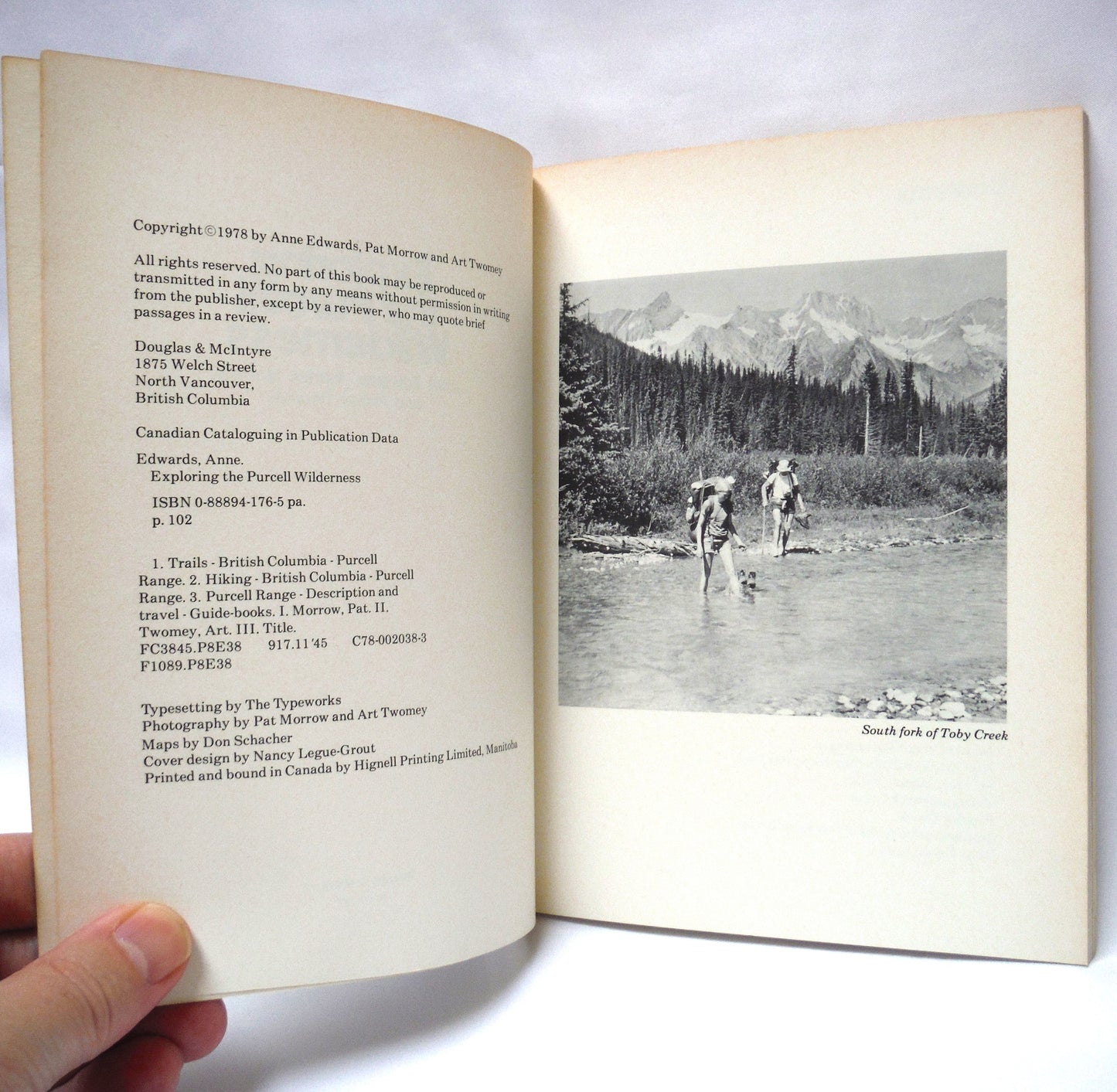 EXPLORING THE PURCELL WILDERNESS, by Anne Edwards, Patrick Morrow and Arthur Twomey (1978 1st Ed.)