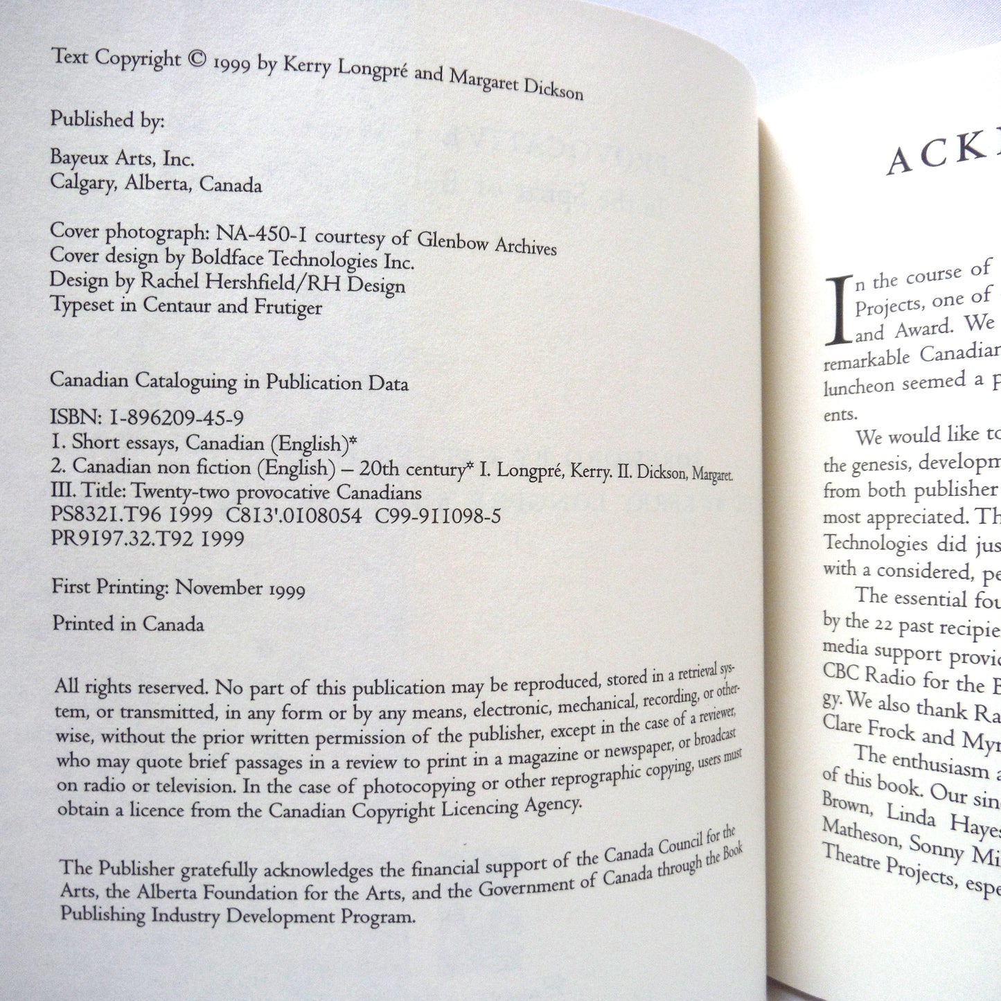 22 PROVOCATIVE CANADIANS, In the spirit of Bob Edwards, Edited by Kerry Longpre and Margaret Dickson (1999 1st Ed.)