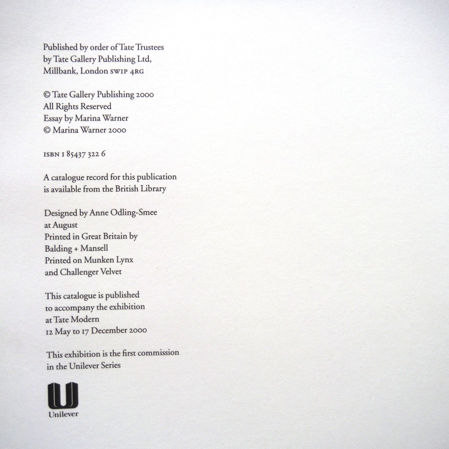 LOUISE BOURGEOIS: The Exhibit at Tate Modern from May 12-December 17, 2000 (2000 1st Ed.)