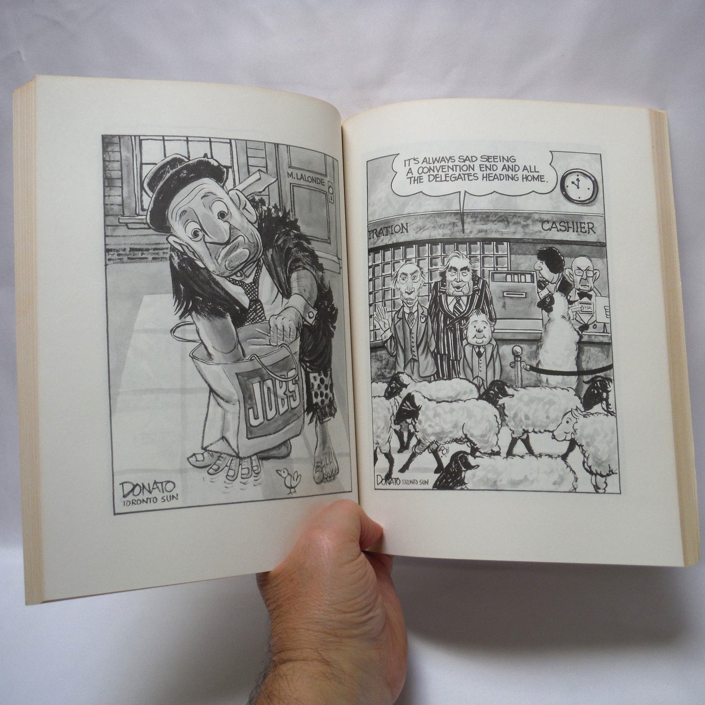 FROM HOME TO HERE, Donato's Political Cartoons by Andy Donato (1983 1st Ed.)