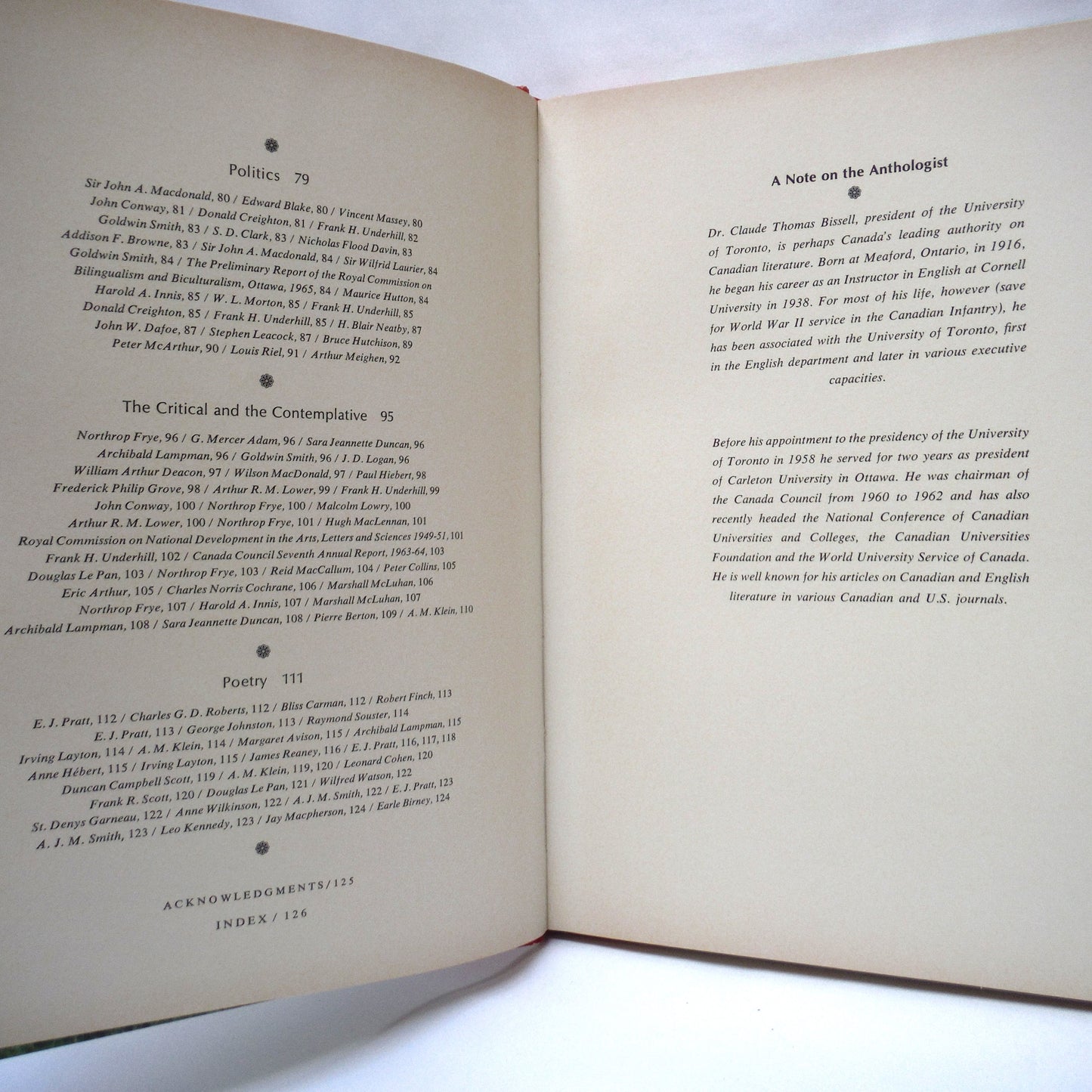 GREAT CANADIAN WRITING: A Century of Imagination by Claude Bissell and The Canadian Centennial Library (1966 1st Ed.)