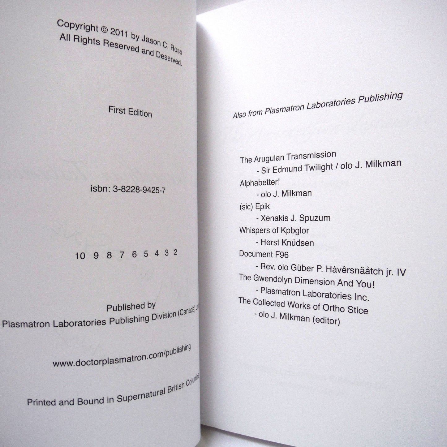 THE AMARANTHIAN TESTAMENT, Sir Edmond Twilight, by Jason C. Ross (1st Ed. SIGNED)