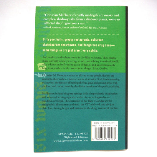 SIX WAYS TO SUNDAY, Short Stories by Christian McPherson (1st Ed. SIGNED)