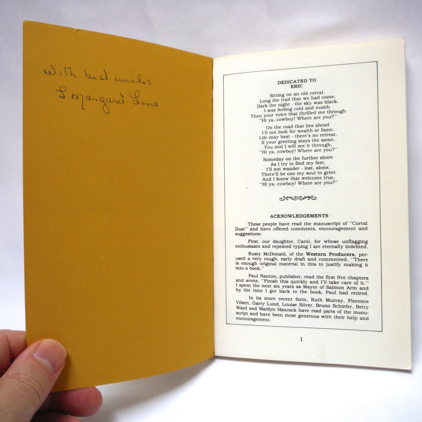 CORRAL DUST, A Family Autobiography by L. Margaret Lund (1st Ed. SIGNED)