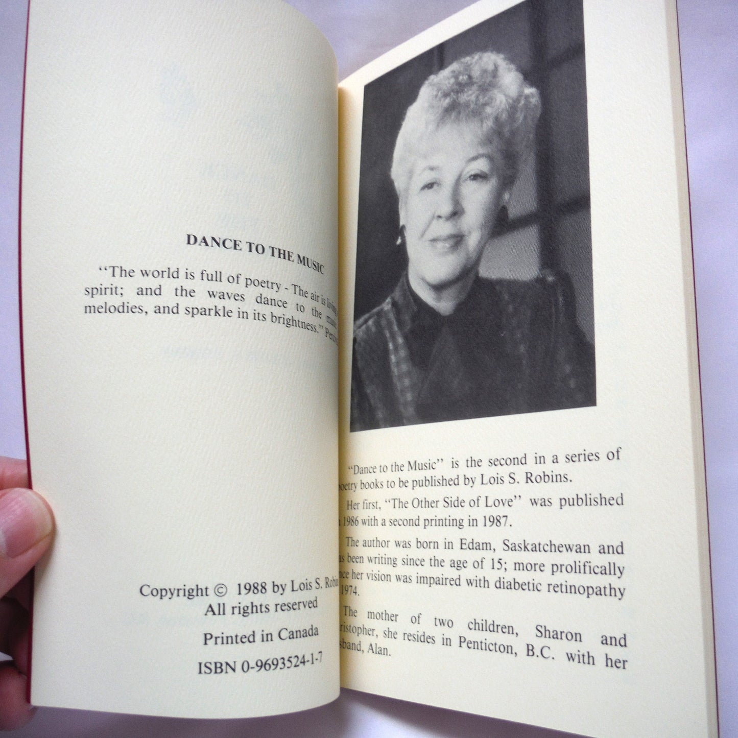 THE POETRY OF LOIS S. ROBINS: The Other Side of Love, and Dance To The Music, RARE: TWO-BOOK PACKAGE! (1st Ed. SIGNED)