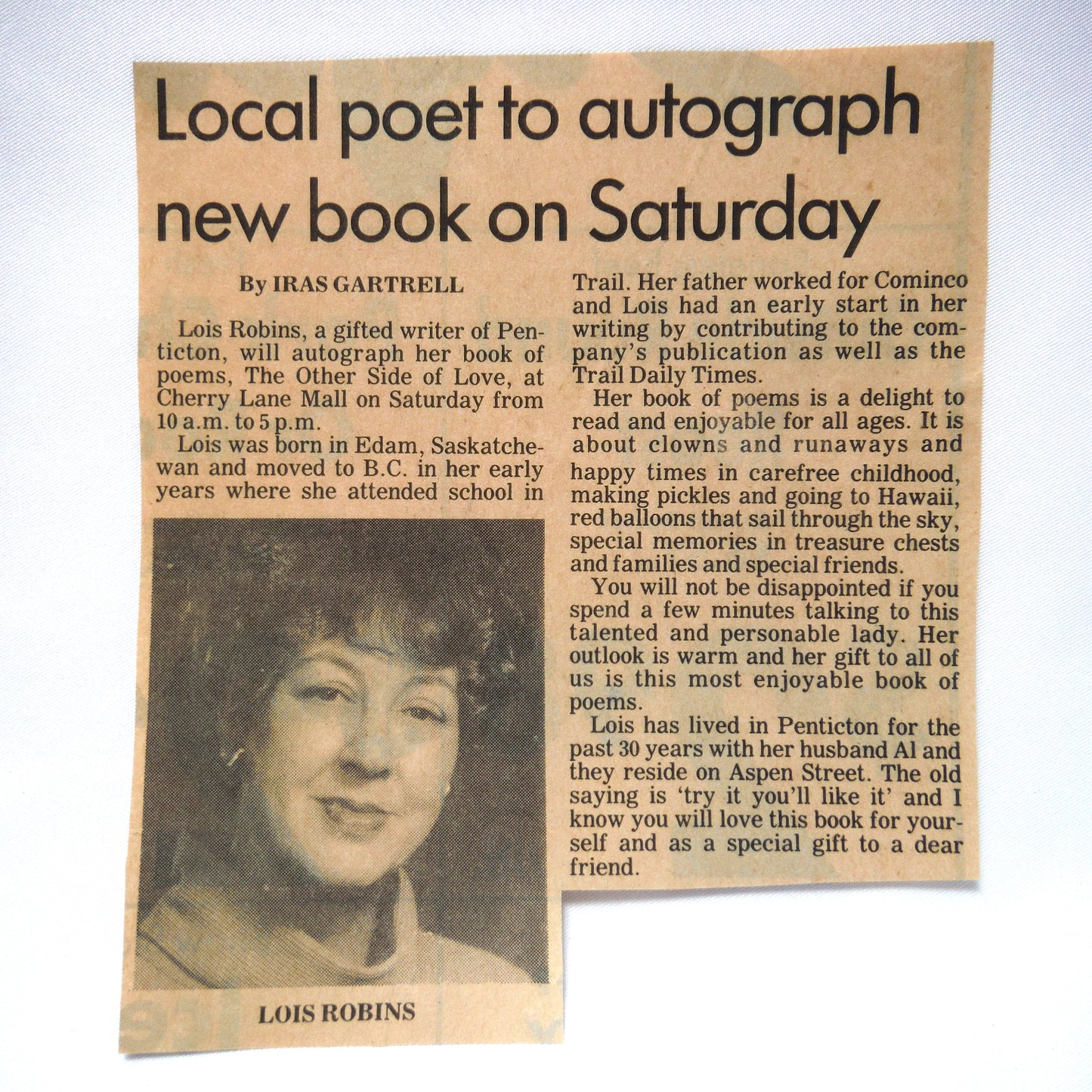 THE POETRY OF LOIS S. ROBINS: The Other Side of Love, and Dance To The Music, RARE: TWO-BOOK PACKAGE! (1st Ed. SIGNED)