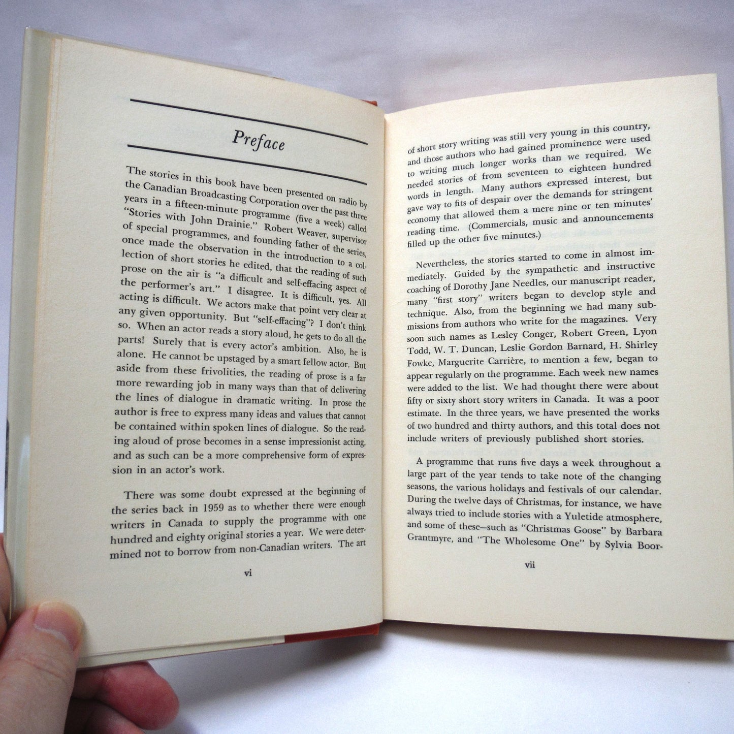 STORIES WITH JOHN DRAINIE, by Various Authors of Canada, as Edited by John Drainie (1963 1st Ed.)